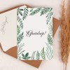 Personalizowana botaniczna kartka na ślub z grafiką zielonych liści – Forest